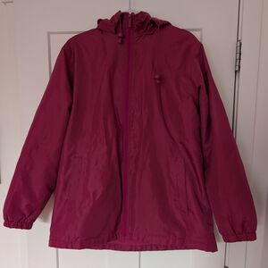 Magenta Pink Fleece Lined Raincoat Size Large